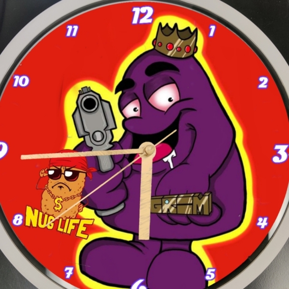 Chicken nugget and Grimace led dance light clock - Picture 1 of 4